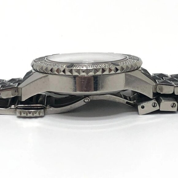 Dior CD113119 Crystal Diamond Bezel 16P Quartz Date Watch Round Face Wristwatch